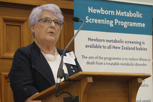 Dianne Webster, Director, Newborn Metabolic Screening Programme speaking at the 50th anniversary newborn metabolic screening celebration