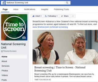 The Time to Screen Facebook page