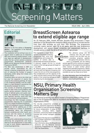 The very first issue of Screening Matters