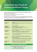 Image preview of Quick Reference Guide for Primary Healthcare Teams resource